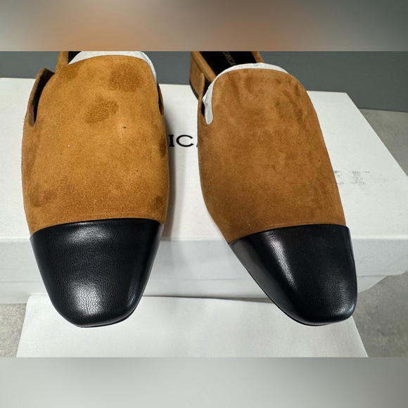 NIB- Veronica Beard Cecile Tan and Black Mules - Picture 2 of 7